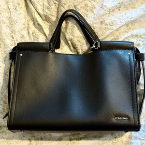 Calvin Klein Black Textured Handbag